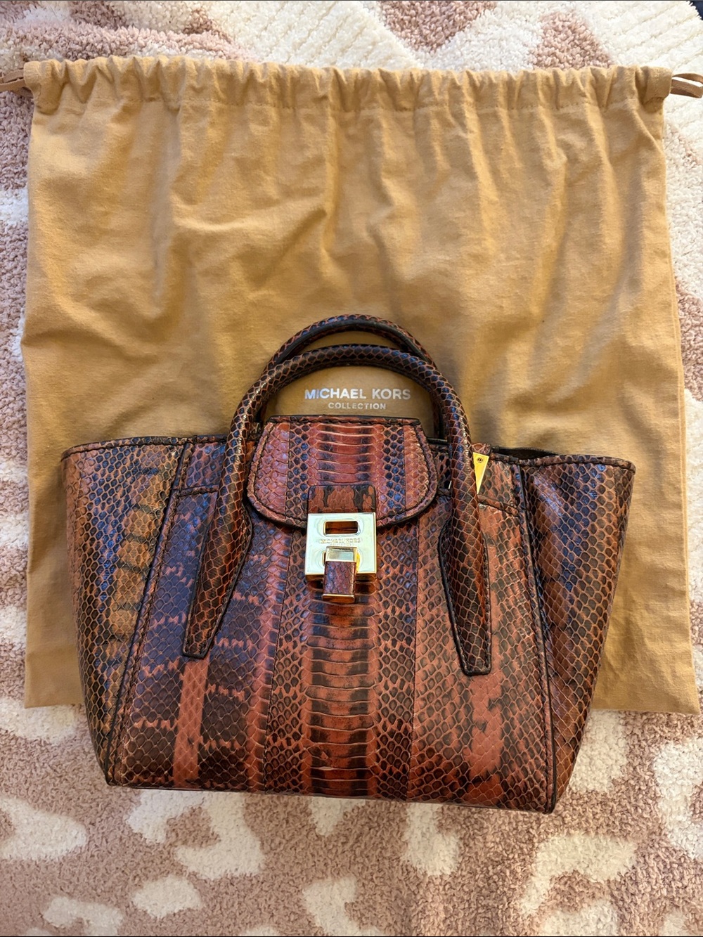 Michael Kors Collection Bancroft Snakeskin Bag